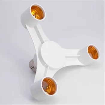 

3 in1 E27 Base Socket Splitter E27 Lamp Head connector LED Lamp Bulb 220V Adapter Holder smart Lighting Accessories fitting lamp
