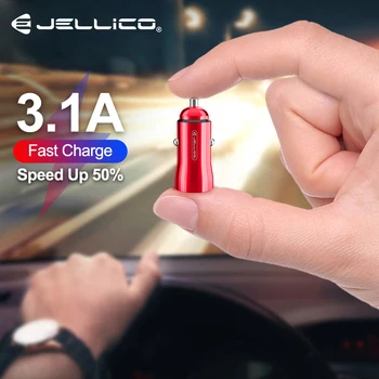 

Jellico 18W 3.1A Car Charger Quick Charge 3.0 Universal Dual USB Fast Charging QC For iPhone Samsung Xiaomi Mobile Phone In Car