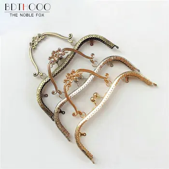 

BDTHOOO 10pcs/lot 20.5cm Metal Purse Frame Handles Vintage Kiss Clasp Lock Bronze for DIY Coin Purses Clutch Handbag Accessories