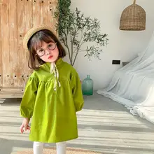 Новое платье для девочек, модные весенние хлопковые платья для девочек 1-7 лет, PO113