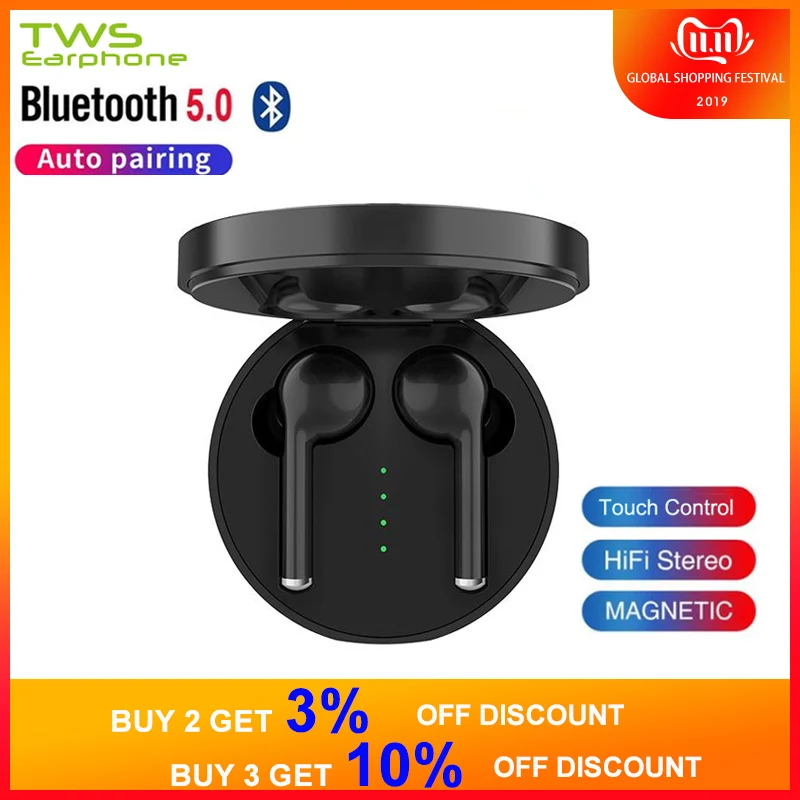 

TWSEarphone TW40 Wireless Earphones with Microphone for iPhone 11 Pro Max for Samsung Huawei Xiaomi Sport Bluetooth Earphone TWS
