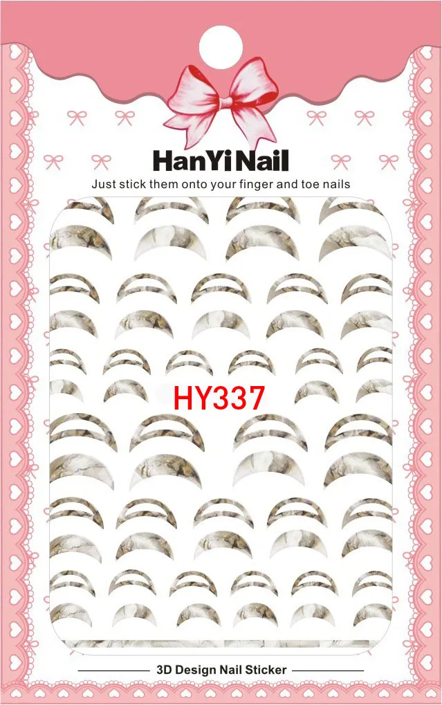 1 шт. Shell Nail Наклейки Мраморный Узор Nail Art Клей Наклейки Наклейки Маникюр Украшения - Цвет: HY337