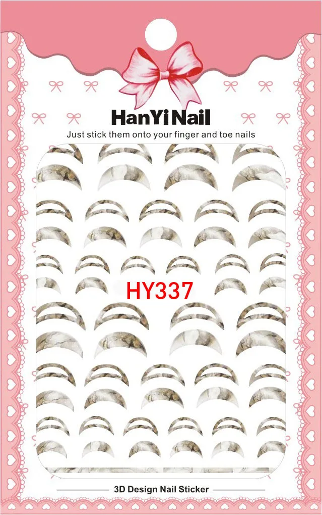 HY337 1 шт. Shell Nail Наклейки Мраморный Узор Nail Art Клей Наклейки Наклейки Маникюр Украшения - Цвет: HY337
