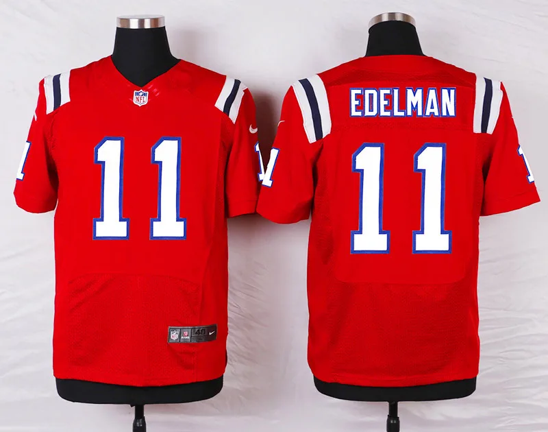 Stitiched, New England, Tom Brady, Rob Gronkowski, Julian Edelman, Jamie Collins, Danny Amendola Jersey - Цвет: Шампанское