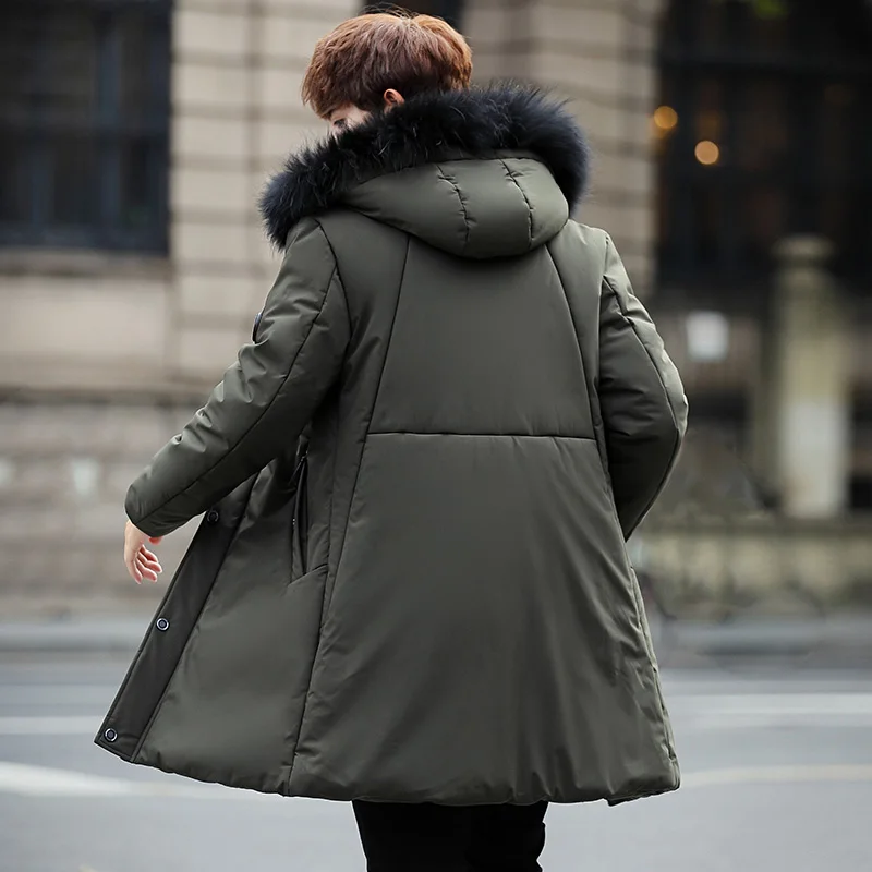 Discount TFETTERS Brand 2019 New Clothing Down Men Feather Long Coats Winter Men Solid Fashion Overcoat Outerwear Warm Parkas