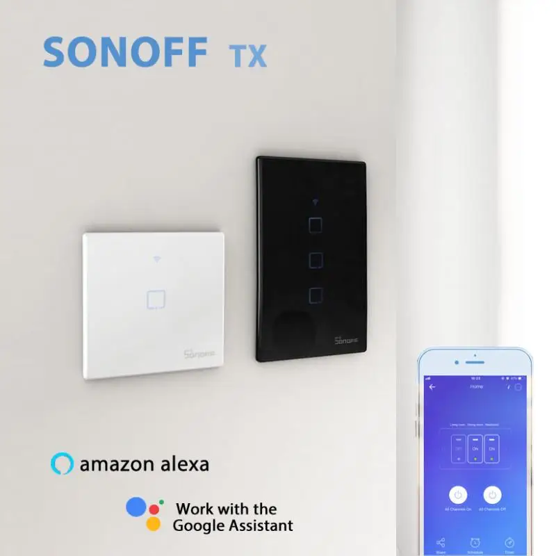 Умные настенные выключатели SONOFF TX T2 T3 с Wi-Fi и радиочастотным управлением LAN