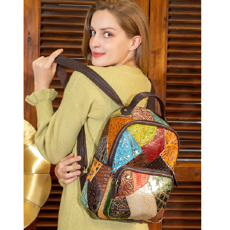 2021 Women's Leather Backpack Female Leather School Bags for Girls Luxury Laptop Backpacks for Women Bagpacks Handbags