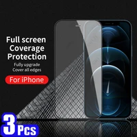 3Pcs 9D Volle Abdeckung Schutz Film für iPhone 12 Mini 11 Pro Max X XS XR SE 7 8 plus Gehärtetem Glas Telefon Screen Protector glas