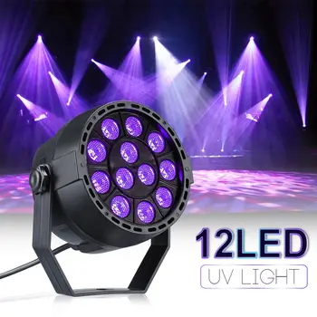 

Smuxi 12W LED UV lighting effects Professional Stage Light Disco DJ Projector Machine Party with strobe_ lights 110-240V