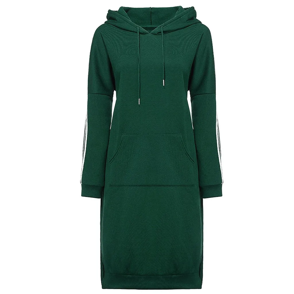 GN MISSOMO vestidos, платье с капюшоном, женское платье, повседневное, размера плюс, в полоску, с карманами, длинный рукав, с капюшоном, свитер, платье vestidos 911 - Цвет: GN