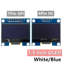Rohs módulo oled de 1.3 polegadas branco/azul spi/iic i2c comunicar cor 128x64 1.3 polegadas oled lcd módulo de exibição led 1.3