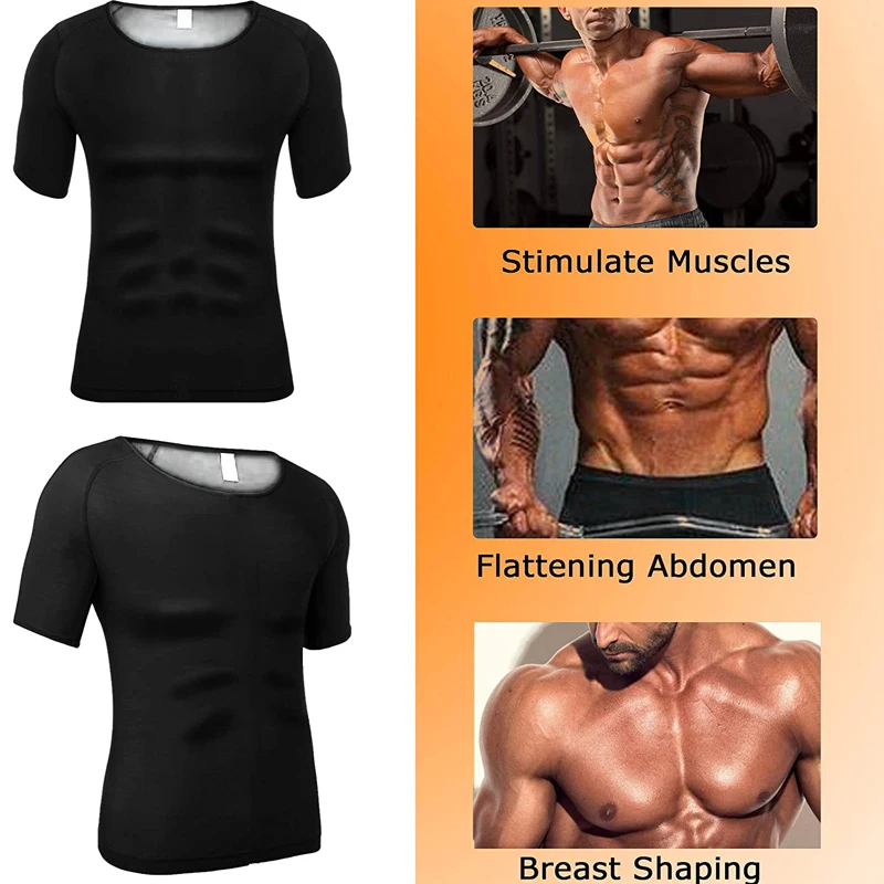 Men Thermo Sweat Suit Tank Tops Waist Trainer Shapewear Vest Sauna Suit Body Shaper Compression Workout Shirt Slimming Underwear