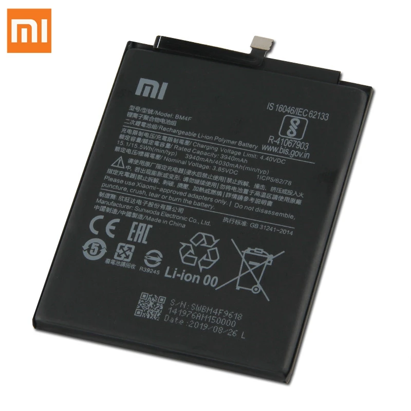 XIAOMI BM4F Сменный аккумулятор для телефона Xiaomi CC9 CC9e CC9 e подлинные батареи для телефона 4030 мАч