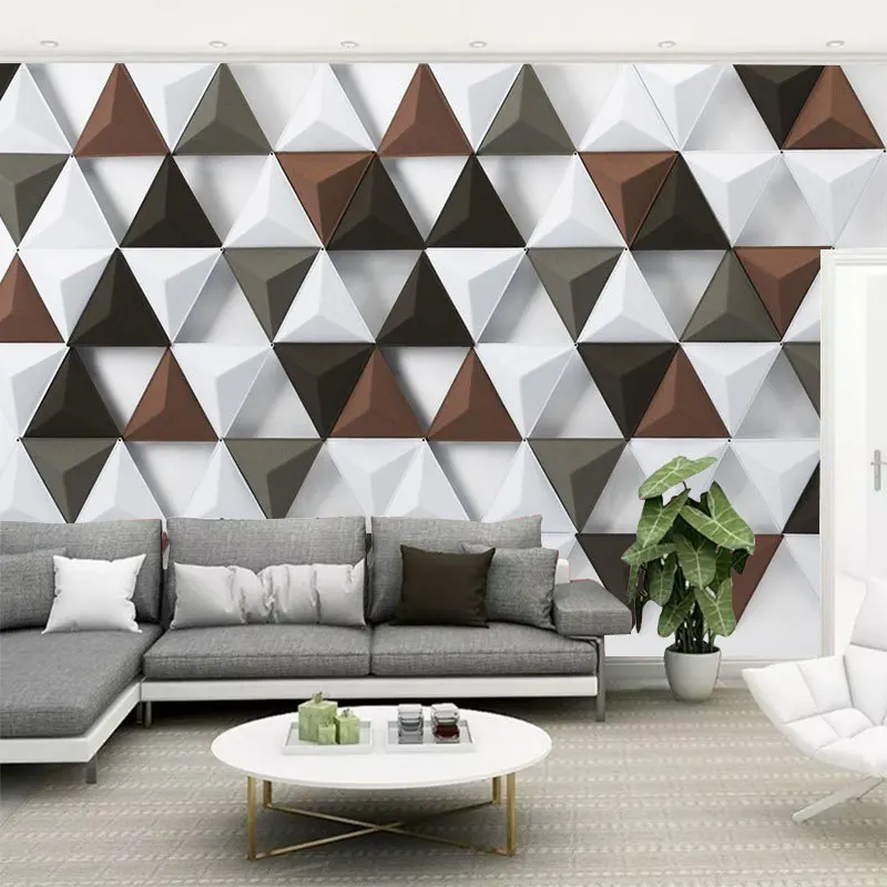 

Northern European-Style Modern Minimalist 3D Triangular Wallpaper Living Room Bedroom TV Backdrop Wall Wallpaper Customize the M