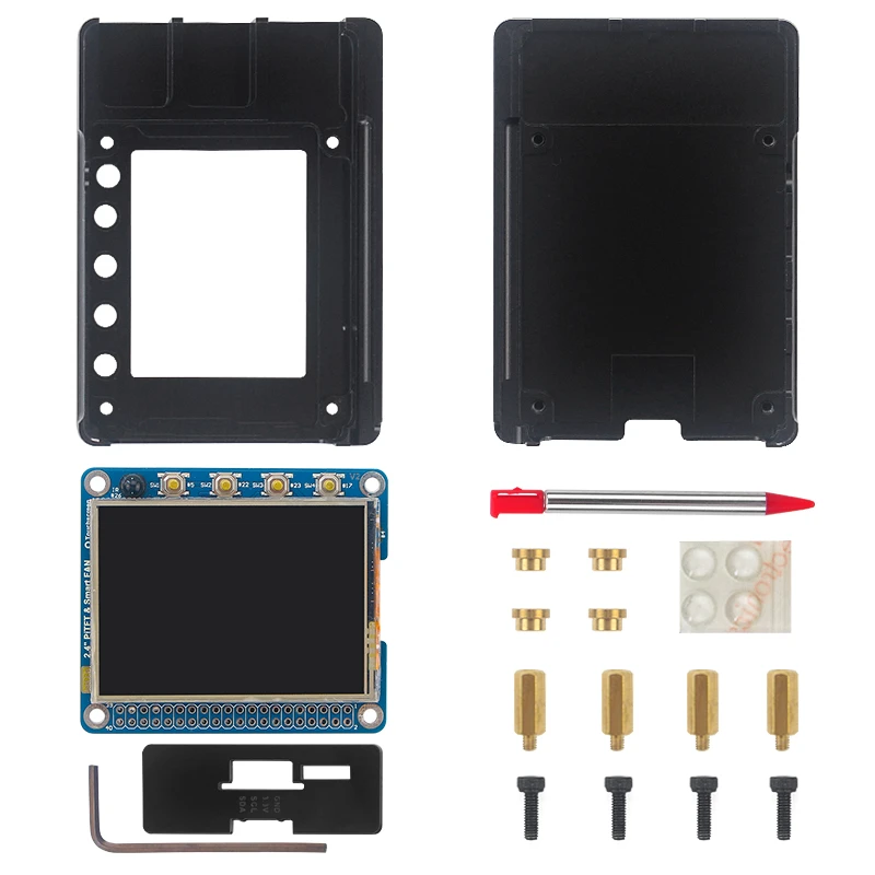 Display para Raspberry Sensível ao Toque Capa de Alumínio Cnc com Ventilador e Display Modelo Tela 320x240 Tft pi 4 2.4 9 de alumínio cnc com ventilador e display para raspberry pi 4