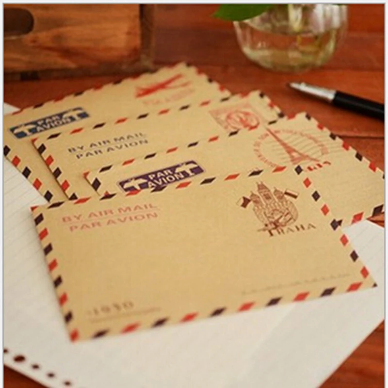 New 10 PCS  Mini Gift Envelope Nostalgic Postcard Letter Stationary Storage Brown Kraft Paper Vintage Envelop Approx