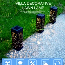 Светодиодный светильник на солнечной батарее для сада/светильник на солнечной батарее/Светодиодная лампа на солнечной батарее для сада, водонепроницаемый полый светильник для двора, полый светильник для газона, Dec