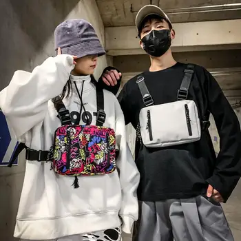 

Hip Hop Style Crossbody Shoulder Chest Bag for Men Women Multi-function Chic Unisex Oxford Streetwear Vest Waist Packs