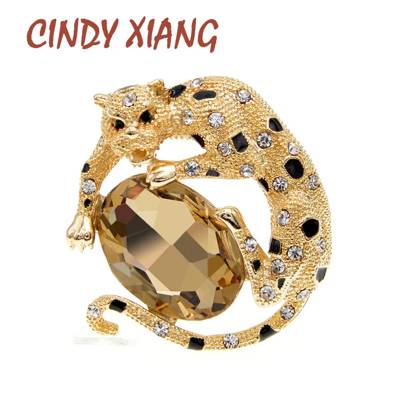 

CINDY XIANG Rhinestone Leopard Brooches For Women Classic Design Fashion Brooch Pin 2 Colors Available High Quality New 2020