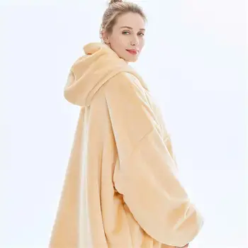 

Oversized Plush Comfy Sherpa Sweatshirt Winter Thicken Weighted Hoodie Blanket
