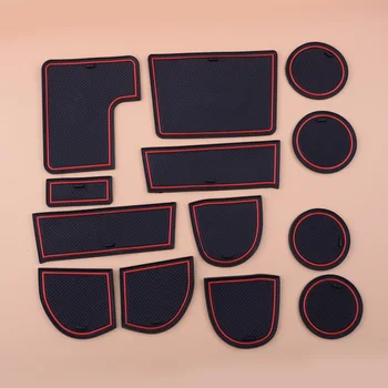 

Car 13pcs Anti-Slip Gate Slot Cup Mat Pad Coasters Fit For Subaru WRX 2016 2017 2018 2019