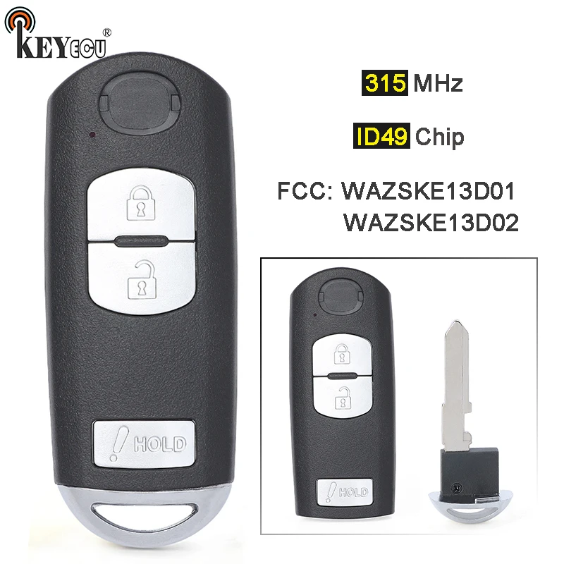 KEYECU FSK 315 МГц ID49 чип FCC аддитивного цветового пространства: WAZSKE13D01 WAZSKE13D02 замена 3