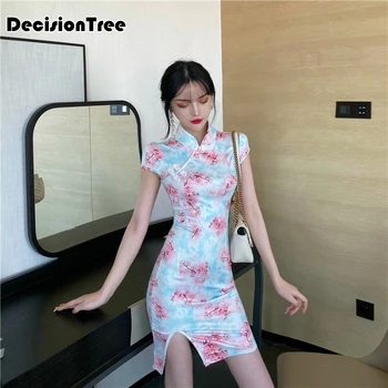 

2020 formal evening party gown qipao sexy slash neck rhinestone sexy young lady mesh dress cheongssam chinese dress