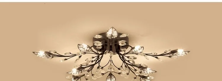Modern LED Chandelier Fixtures For Living Room Crystal Lampshade Decor Home Lighting Black Gold Bedroom Lustre Ceiling Lamp