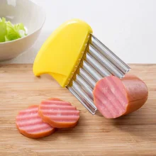 Wave(материк) лук картофельный ножа для резки ломтиками мнется картофеля-фри салат гофрированный резки рубленый Ножи овощерезка Кухня гаджеты продукта