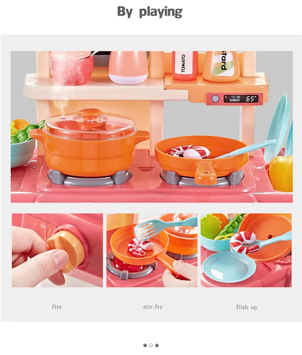 42 шт. детский кухонный набор детские кухонные игрушки пластиковая игрушка для игры в повара подарок для детей приготовления пищи Модель игры обучающая игрушка для девочки ребенок