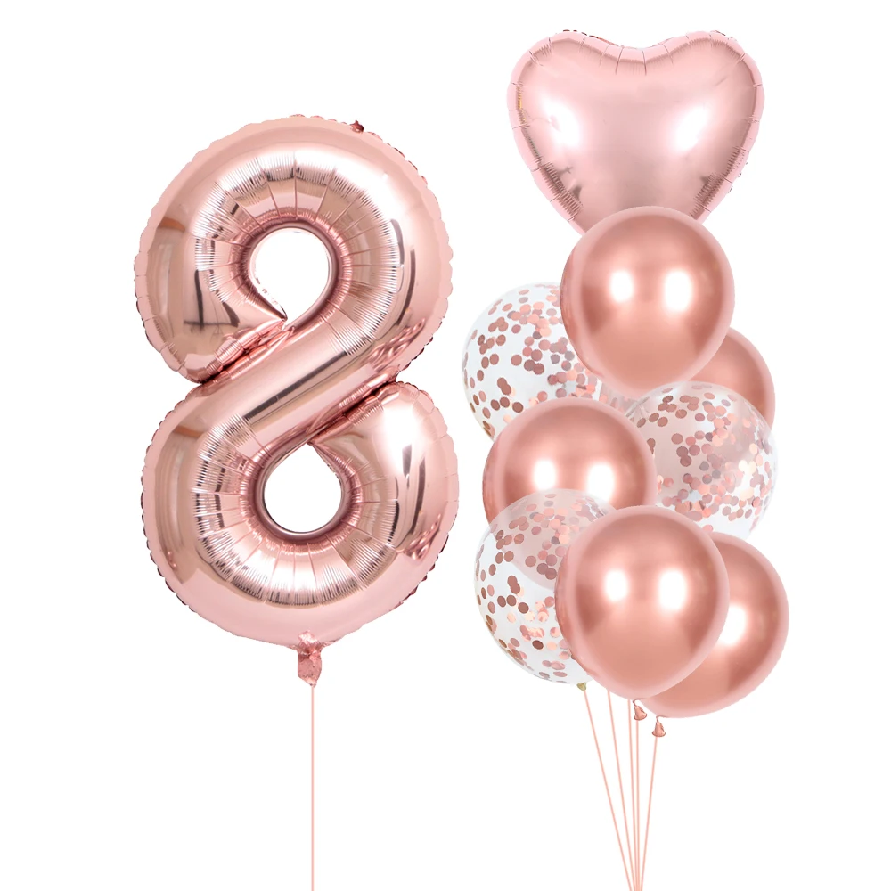 Ballons Joyeux Anniversaire Rose Or, 10 Pièces, 1 2 3 4 5ème Anniversaire  De Fille, Accessoires De Mariage, Décorations Pour Fête Prénatale - Ballons  Et Accessoires - AliExpress