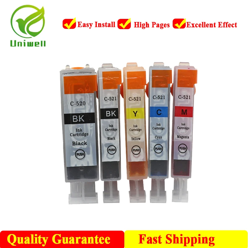 

PGI-520 CLI-521 ink cartridge For Canon PGI525 PGI 525 MP540 MP550 MP560 MP620 MP640 MP980 MX860 MX870 IP3600 Printer 5 Colors