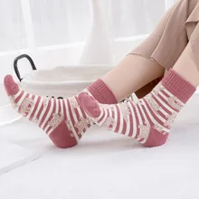 Хлопковые носки с рисунками животных; теплые женские забавные носки в горошек; Kawaii Art Happy Japanese; дышащие носки; модная повседневная Уличная одежда