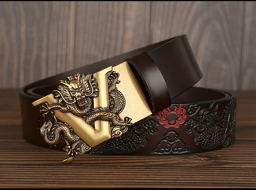 Luxury V Dragon Automatic Buckle Dress Belts | Jewelry Addicts