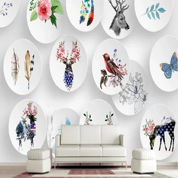 

milofi custom large mural wallpaper 3D three-dimensional elk animal hand painted bedroom living room background wallpaper mural