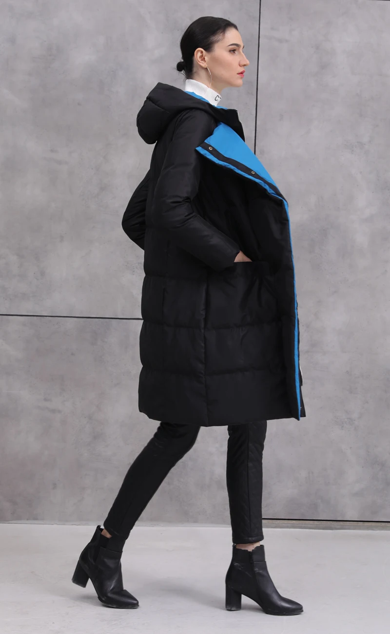 90% duck down warm Parkas coat winter fashion brand thick warm down jacket female hit color design long hooded down jacket F329