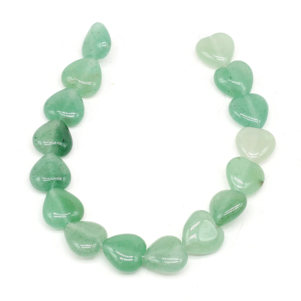 

Heart-shaped Natural Semi-precious Stone Green Aventurine Bead Making DIY Fashion Charm Necklace Bracelet Jewelry Gift