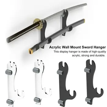 

1 Pair Of Acrylic Wall Mount Sword Hanger Set Samurai Sword Hanger Holder Rack Can Fully Display Your Favorite Swords