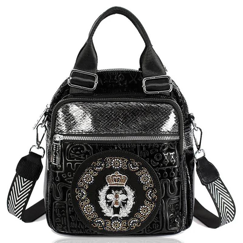 

Women Diamond Backpack Female High Quality Black Backpacks Teenade Girl School Bag Fashion Daily Messenger Shoulder Bags Mochila