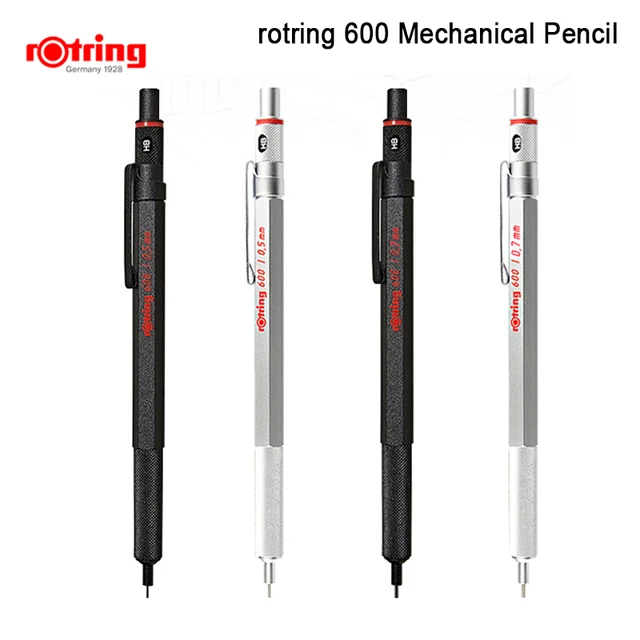 Rotring 600 0.5mm/0.7mm mechanical pencil silver/black metal automatic  pencil school&office stationery 1