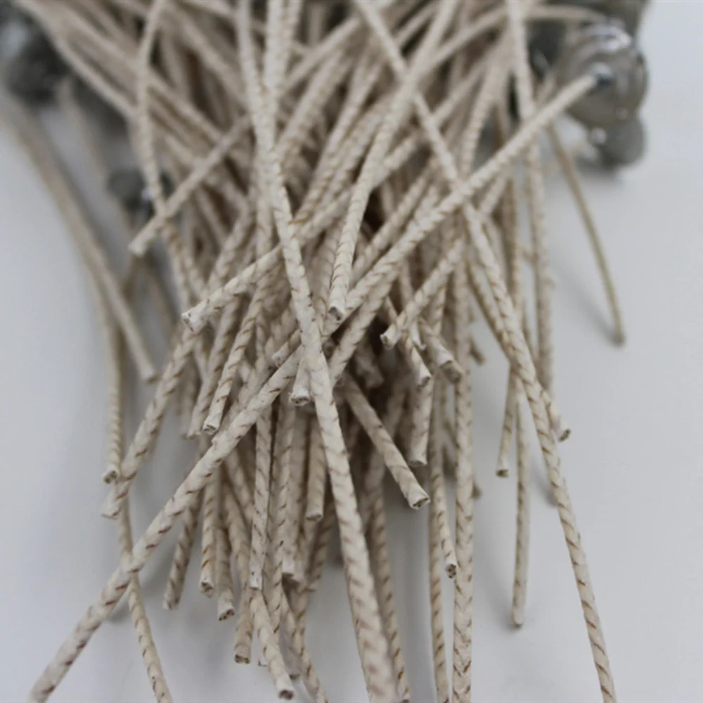 Diy Wick Set 100PCS Pre Soy Waxed Wicks with 100PCS Tabs Pre Waxed Beeswax Wicks for Making