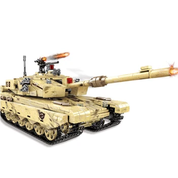 

1340Pcs DIY Small Particle Military Series Building Block Model Set for 100% Building Block Brands - 99 Tank (Graphic Carton)
