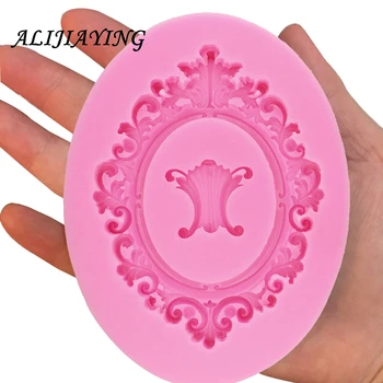

1Pcs Mirror/picture frame modelling 3D silicone mold cake decoration tools chocolate fondant molds Clay Candy Moulds D1147