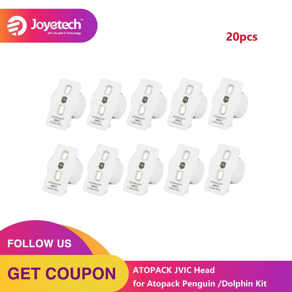 20 шт. оригинальная головка Joyetech ATOPACK JVIC для Atopack Penguin/комплект Dolphin 1.2ohm/0.6ohm/0.25ohm JVIC3
