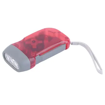 

Torch Wind Up Hand Press Rechargeable Torch 3 LED Camp Flashlight Small