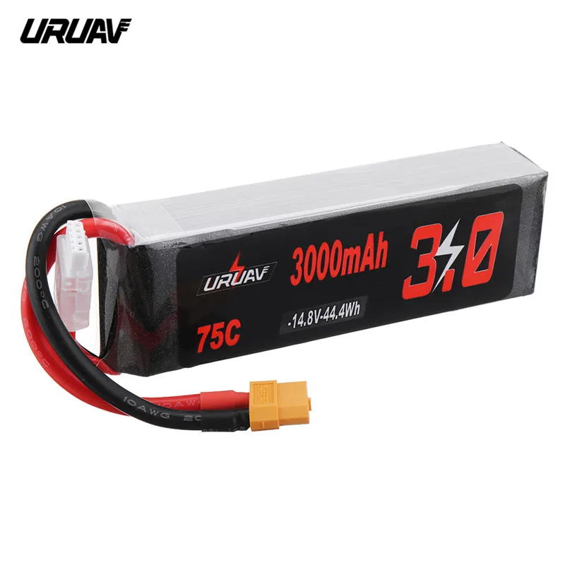 Высокое качество URUAV 14,8 V 3000mAh 75C 4S Lipo батарея XT60 Разъем для RC гоночного дрона квадрокоптера запасные части Аксессуары