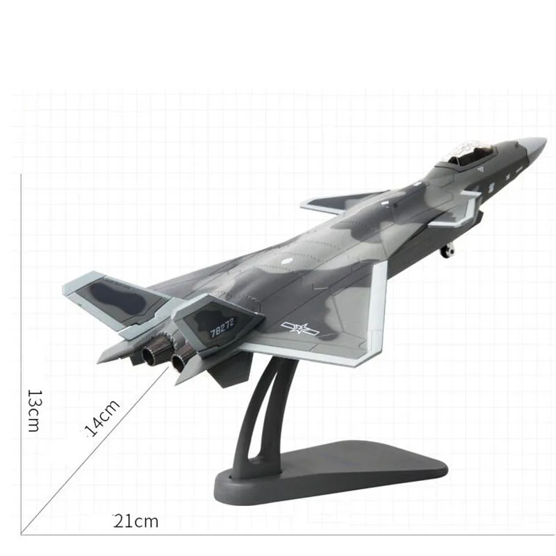 21 см 1/100 масштаб Китай ВВС J-20 парад версия истребитель самолет модели взрослых детей игрушки для демонстрации