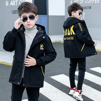 

Boys' cotton jacket plus velvet jacket spring and autumn thickening warm Korean windbreaker 2019 new middle and large children's