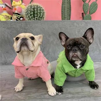 

New autumn and winter pet dog clothes corduroy jacket jacket French bulldog Schnauzer Corgi Teddy clothing small dog clothes