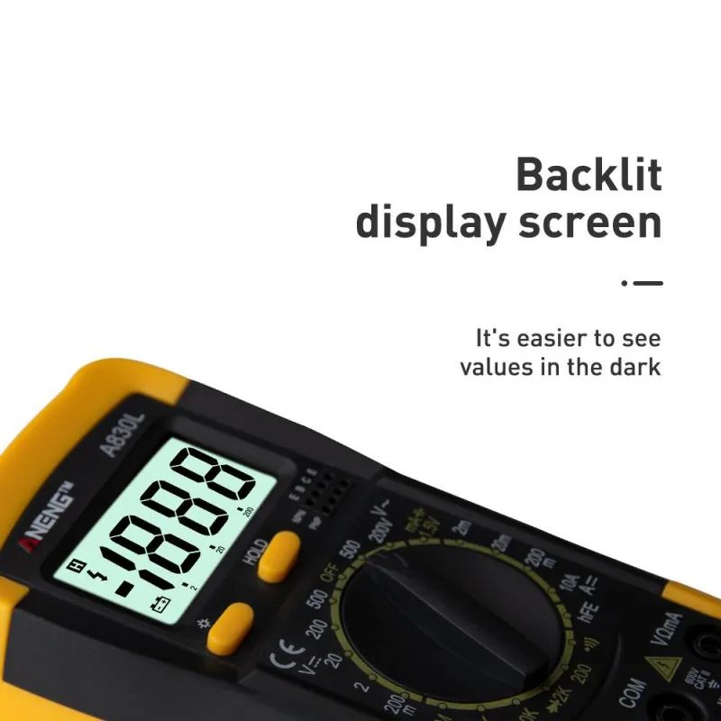 1 шт. A830L ЖК-цифровой мультиметр AC DC напряжение диод Freguency мультитестер ток световой дисплей с функцией зуммера